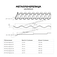 Металлочерепица МЕТАЛЛ ПРОФИЛЬ Монтерроса-XL (PURMAN-20-5005-0.5)