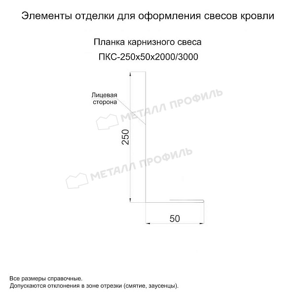 Планка карнизного свеса 250х50х3000 (PURMAN-20-Tourmalin-0.5) ― купить по приемлемым ценам (2740 ₽) в Ставрополе.